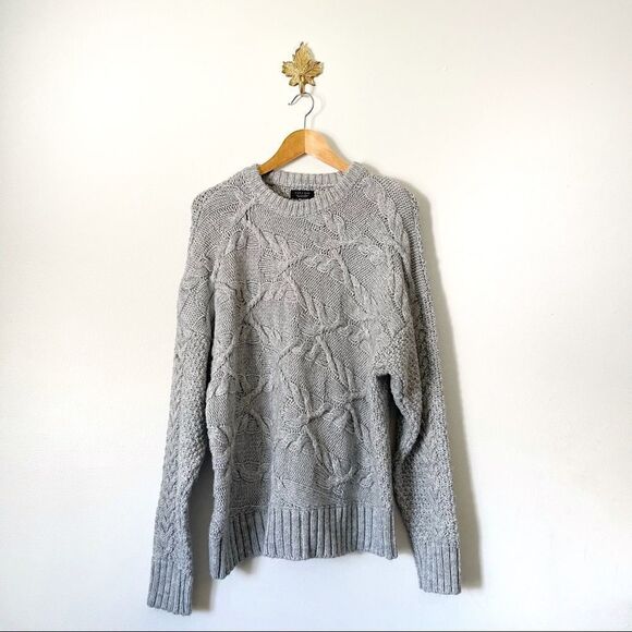 Zara Man Gray cable knit oversized winter sweater size Large preowned - Picture 1 of 5